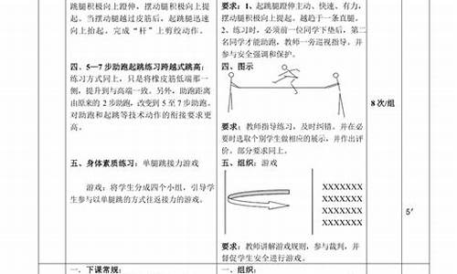 田径体育课教案大班下学期_田径教案教学目标